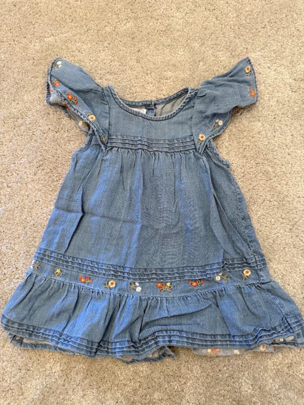 Tartine et Chocolat Denim Embroidered Dress 2A French Designer Boho